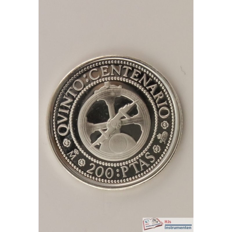 200 peseta silver astrolabe coin