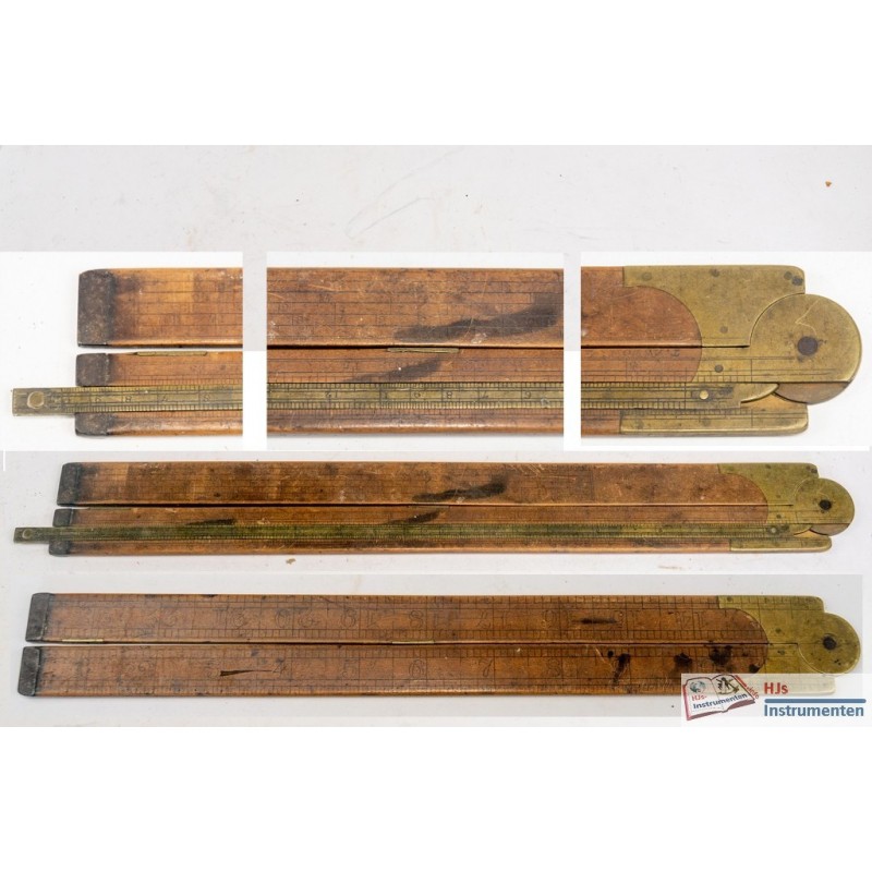 Wood and brass slide rule