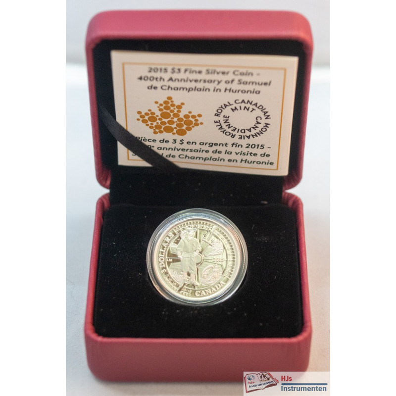 3$ 400th anniversary Champlain astrolabe coin